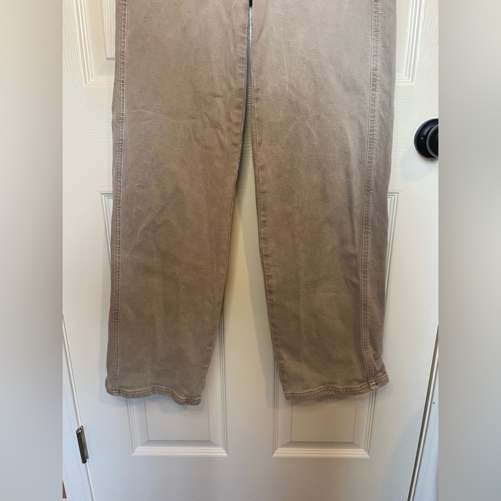 American Eagle Green Khaki Wide Leg Jeans Size 00 - Picture 4 of 9